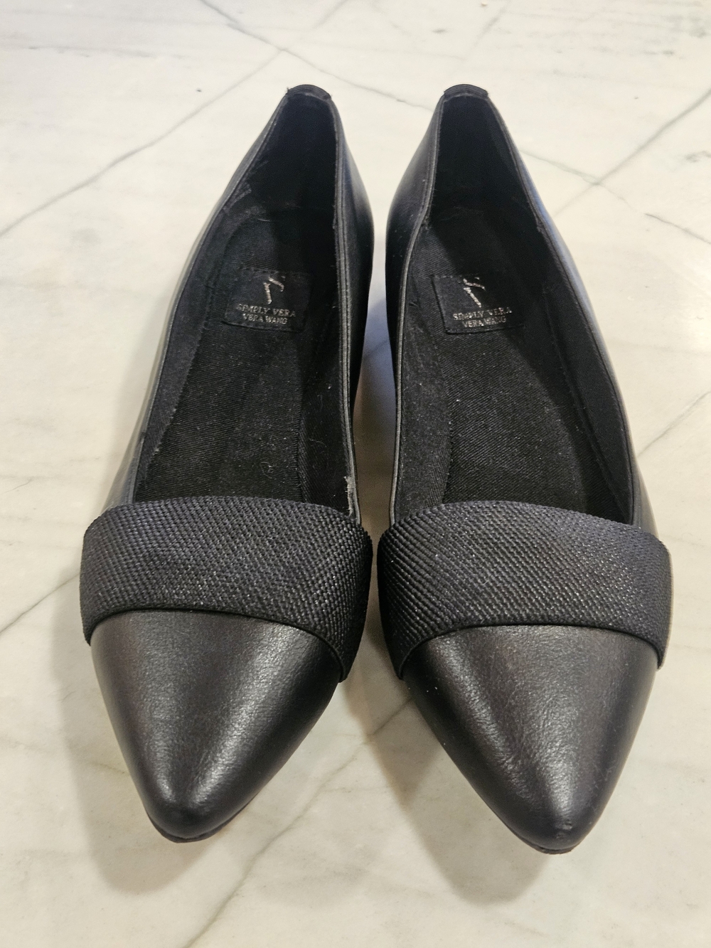 Simply Vera Vera Wang "Maysblack" Elastic Strap Ballet Flats 8.5